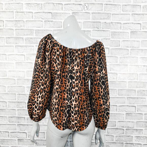 Laura Byrnes Women's off the Shoulder blouse in Leopard print size XS - Picture 5 of 6